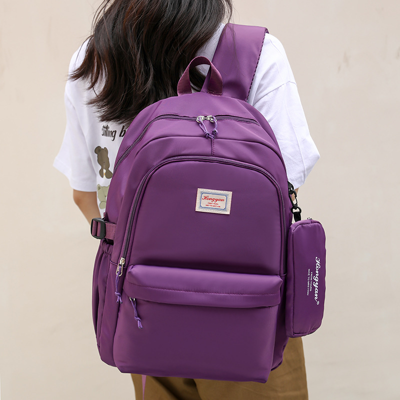 Wholesale of new Korean-style casual large-capacity backpacks for foreign trade students, including school bags for junior and senior high schools and outdoor travel bags Specification drawing