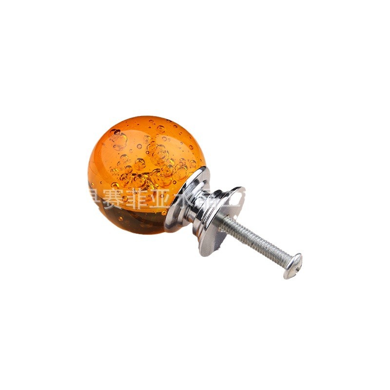 Colorful modern crystal bubble ball handle, single-hole hardware handle, glass door handle, 30mm export for foreign trade Item Picture