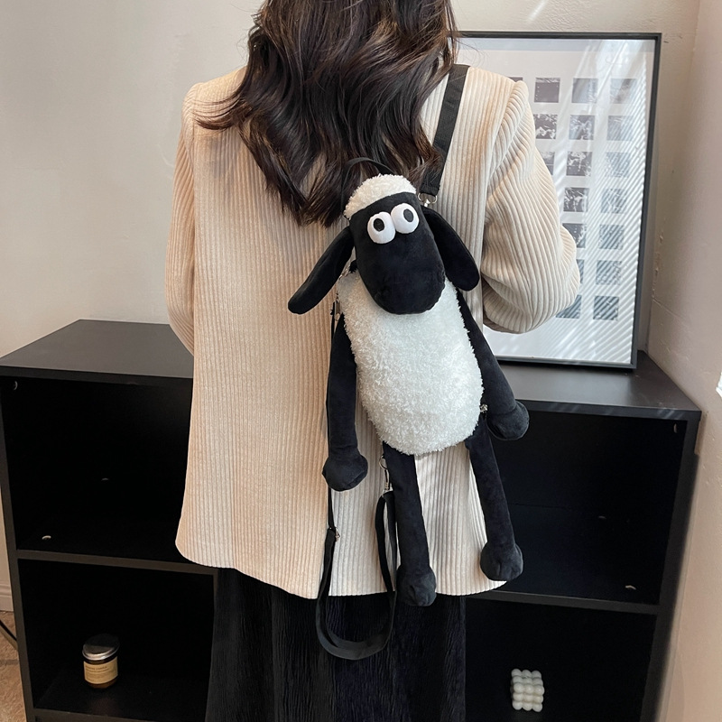 New style of plush backpack for women 2023, cute Sean Sheep cartoon doll backpack manufacturer wholesale details Picture