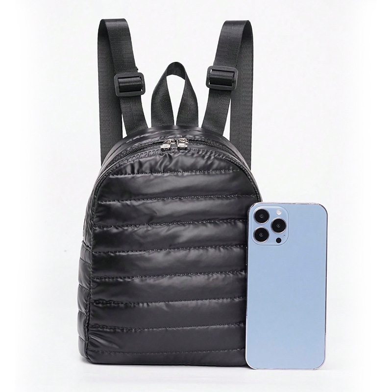 Cross-border cotton-padded jacket, down backpack, 2024 new embroidered thread space cotton backpack, fashionable shiny women's bag backpack Application Scenario