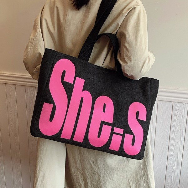 Handbag, women's letter print, European and American style, trendy underarm bag, fashionable new single-shoulder bag, large-capacity tote bag Application Scenario