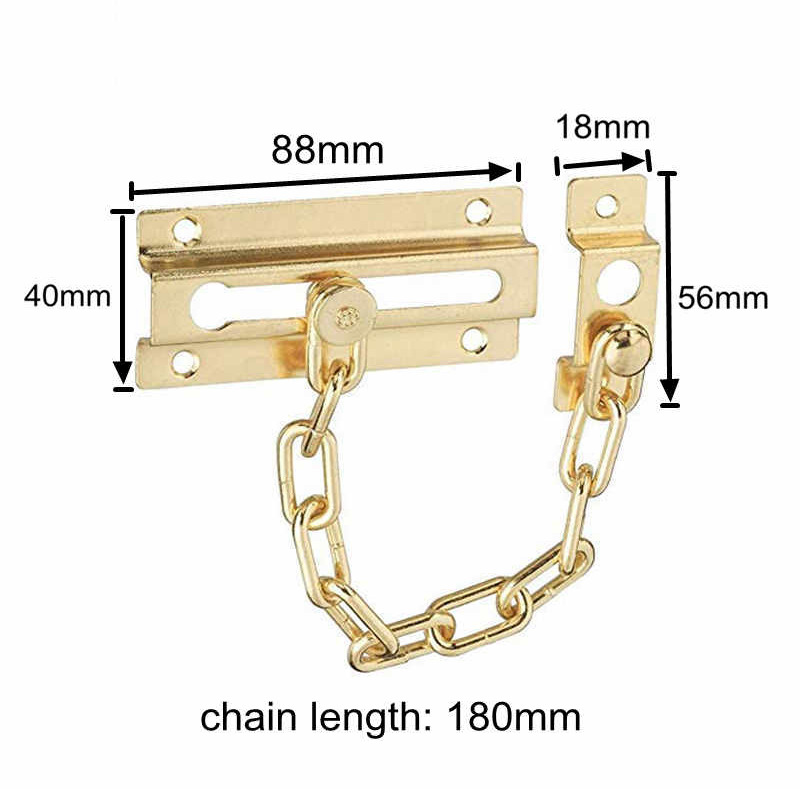 Hotel and guesthouse room sliding door thickened anti-theft lock iron chain bar, household safety bolt lock buckle chain manufacturer wholesale details Picture