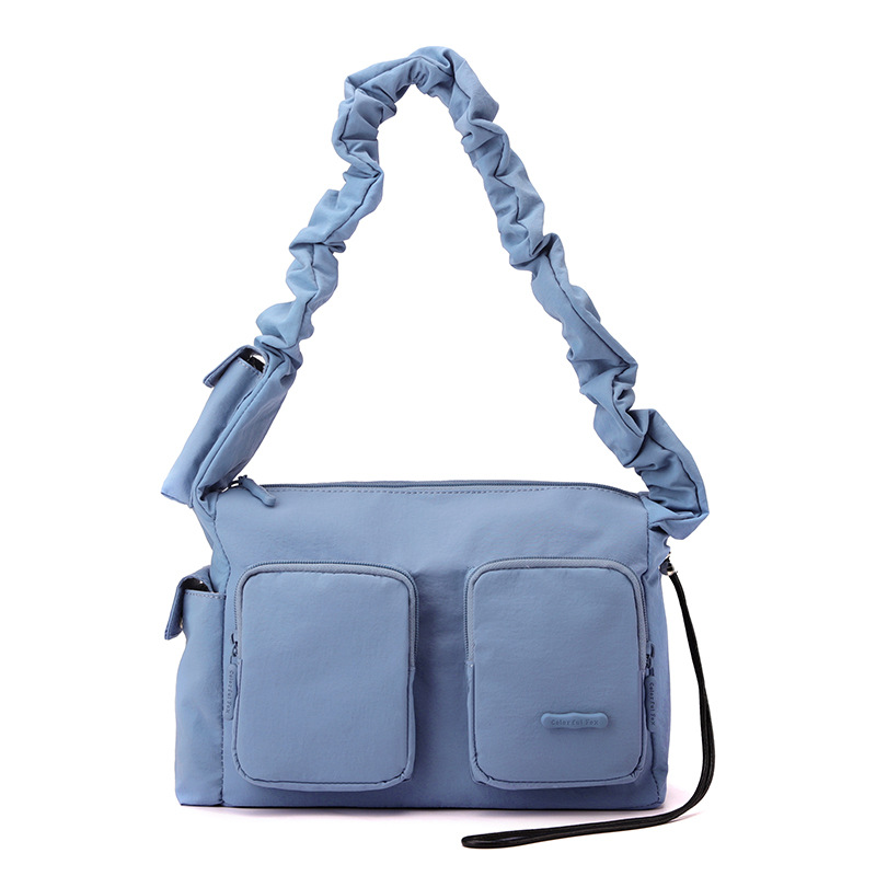 Colorful Fox's new Korean style minimalist women's bag with pleated design, casual and versatile, and a niche single-shoulder armpit bag Item Picture