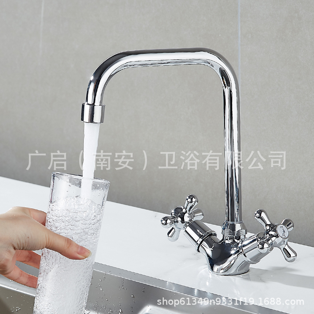 Cross-border Russian kitchen universal faucet, sink, dish basin, dual opening, cold and hot Settings, horn faucet, dual-purpose Application Scenario
