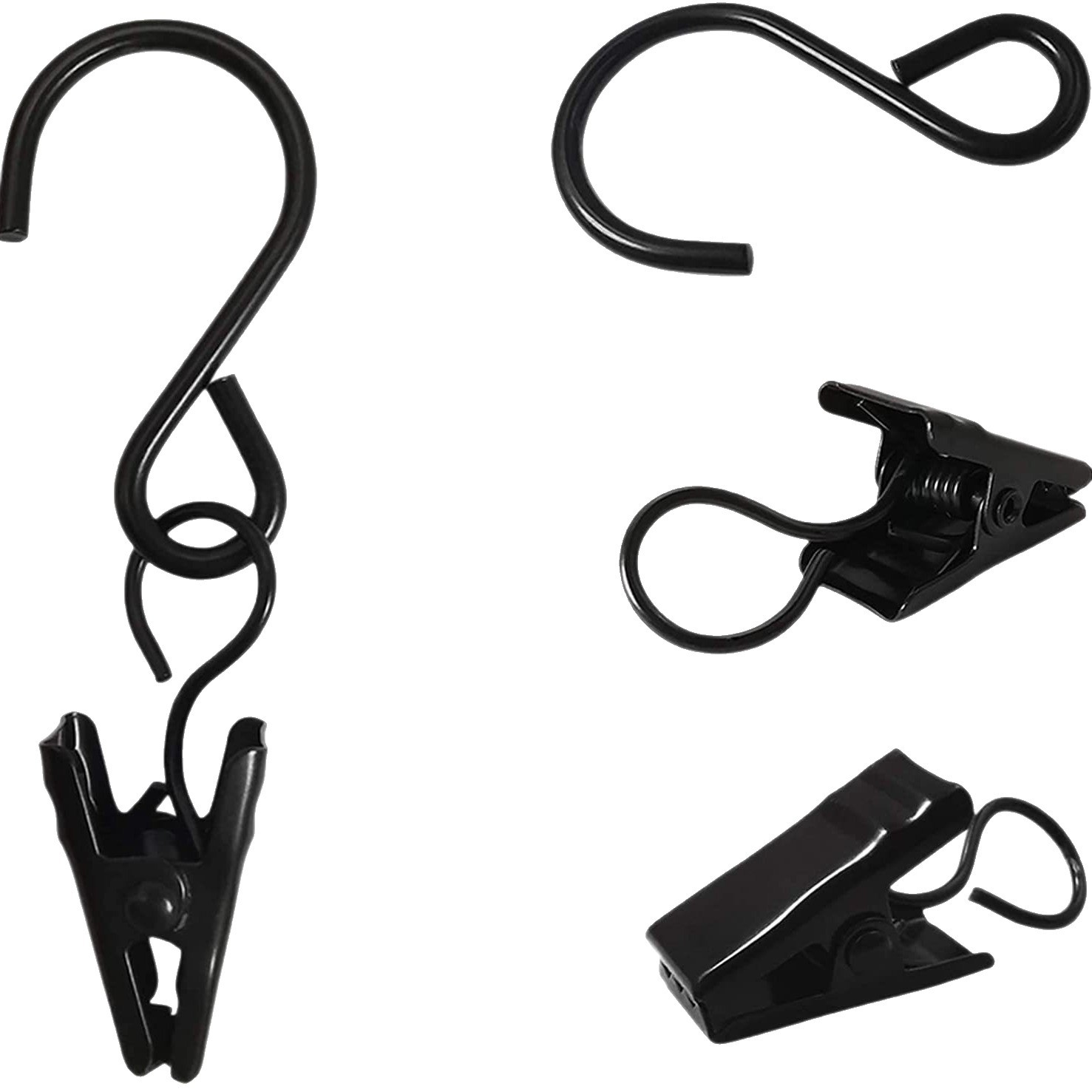 S-hook clip, iron wire S-hook hook, curtain clip, curtain shower curtain, door curtain S-shaped hook clip Item Picture