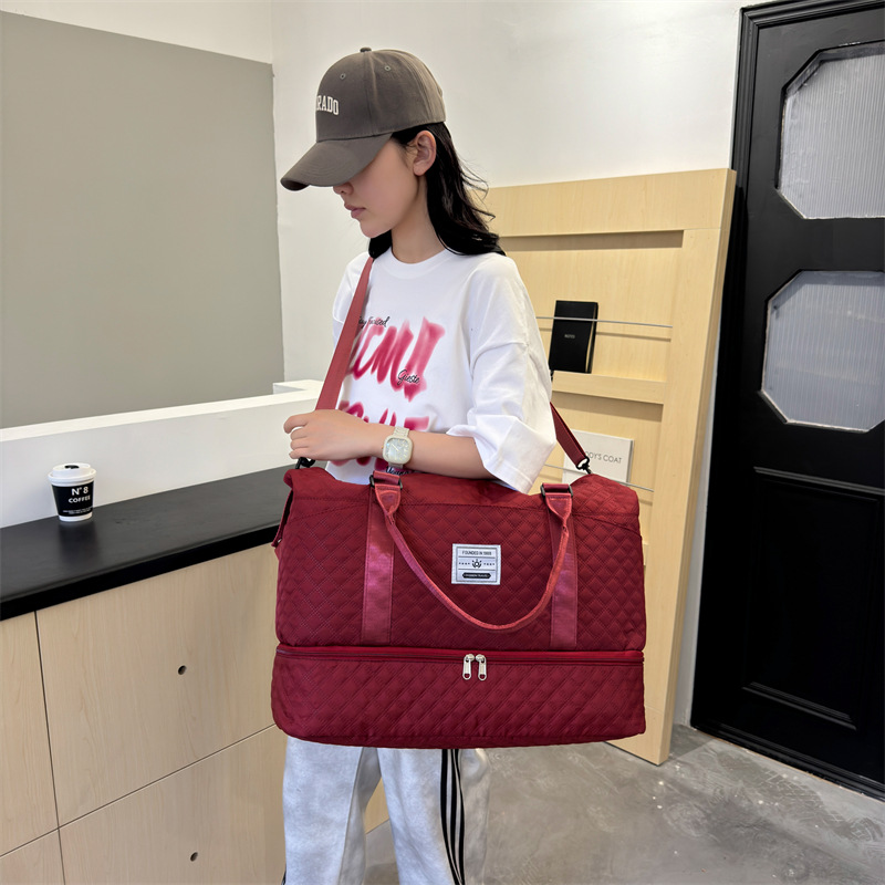 Travel bag, women's dry and wet separation fitness bag, large-capacity leisure sports yoga fitness bag, short-distance business trip luggage bag details Picture