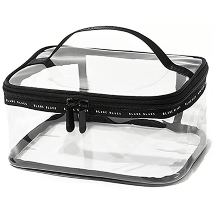 New Amazon cross-border waterproof makeup box, large travel storage, black airport security makeup bag, transparent and portable full figure