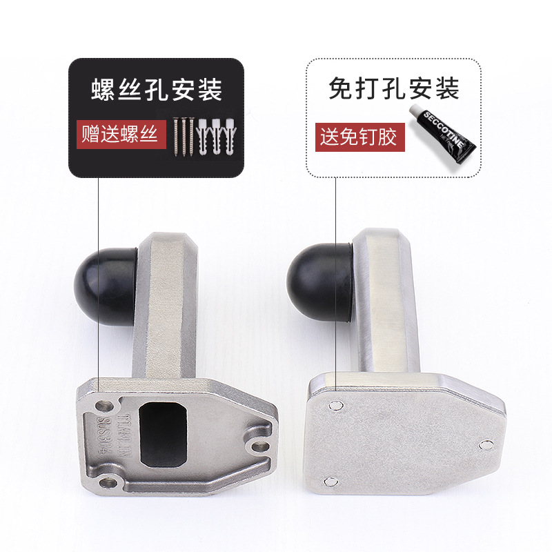 Anti-collision door top, no need for drilling, 304 stainless steel door stop, silicone door stop, bathroom door, glass door, rubber door bump Application Scenario