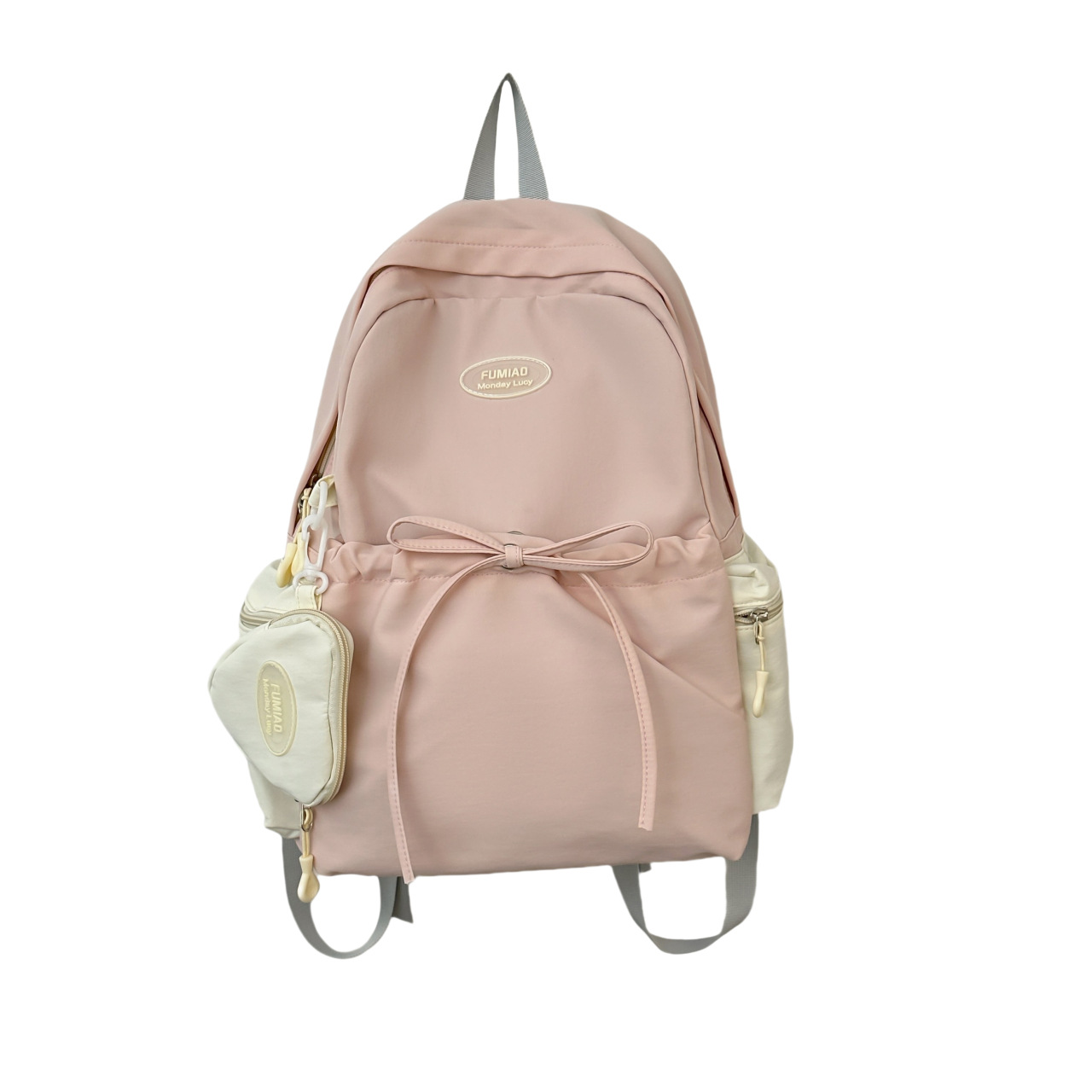 2024 New high-appearancelevel, fresh and simple solid color, versatile, high-capacity backpack for junior and senior high school students, female and college students Item Picture