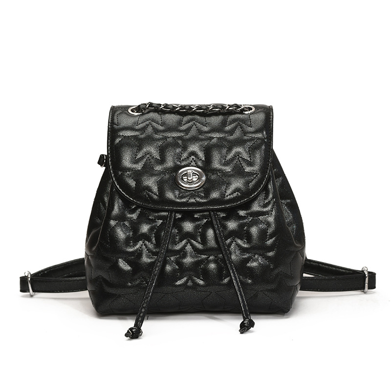 The 2025 new Korean-style chanel-embroidered small backpack is a high-end, fashionable, casual and versatile chain backpack for commuting Item Picture