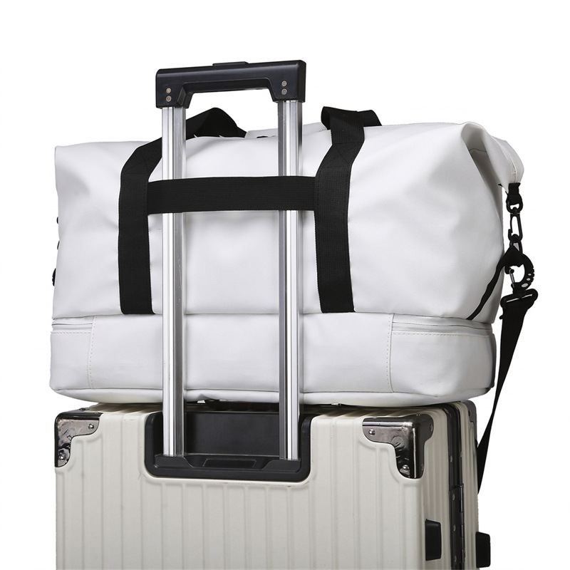 Large-capacity maternity storage bag, independent shoe compartment, yoga bag, fitness bag, travel dry and wet separation luggage bag Specification drawing