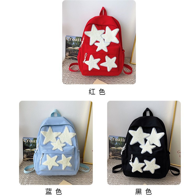 2025 New large-capacity student bag, high appearance level, five-pointed star schoolbag, simple and fashionable computer bag, backpack, cross-border Application Scenario