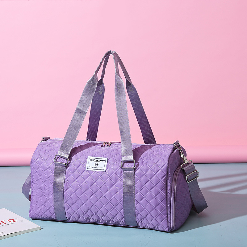 Fashionable large-capacity carry-on travel bag with dry and wet separation, high appearance level fitness bag, yoga bag, diamond-shaped maternity bag full figure