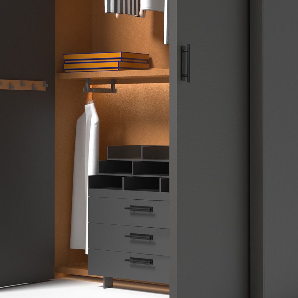 Modern and simple self-adhesive handles for drawers, cabinets, sliding door handles, sliding door handles, black handles details Picture