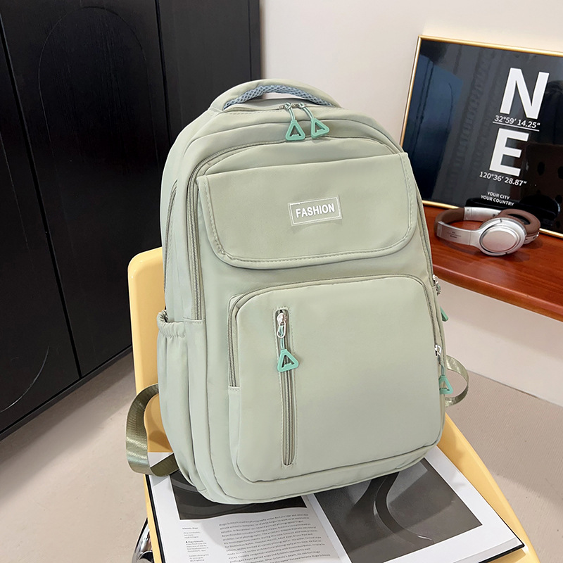 Wholesale solid color, simple and large-capacity campus-style backpacks for college and junior high school students to reduce the burden of backpacks Specification drawing