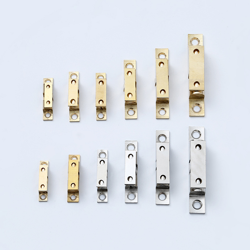 Factory direct sale: Cabinet door knocker snap card type cabinet door copper knocker 50, silver brass door knocker spring magnetic attraction Specification drawing