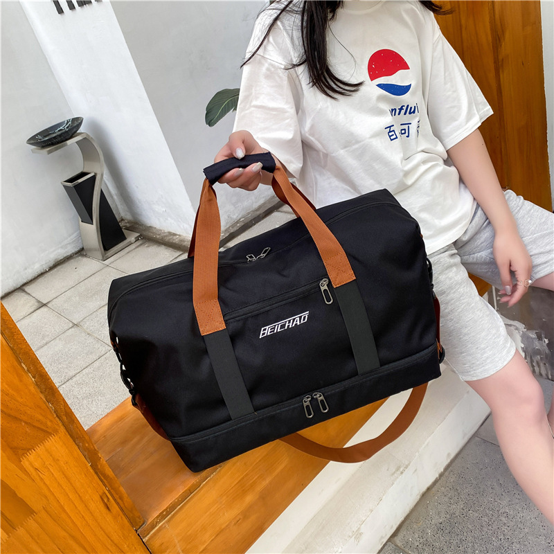 Travel bag: Large-capacity hand-held bag for women's short trips, lightweight storage bag for men's travel and fitness, luggage bag for students on business trips and boarding at school details Picture