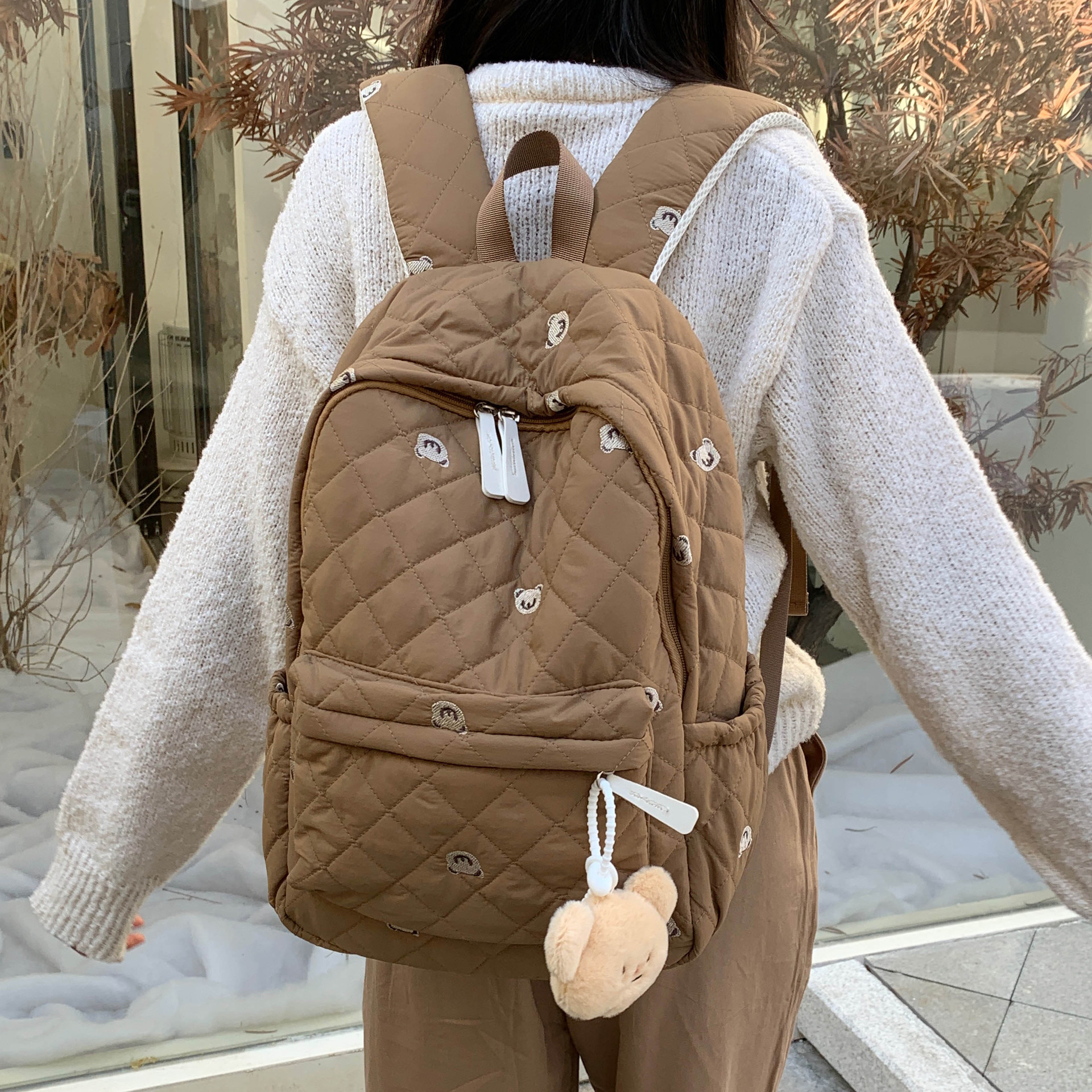 New lightweight backpack for cross-border fashion, schoolbag for junior high school, senior high school and college students, female forest-style soft girl, large-capacity backpack details Picture