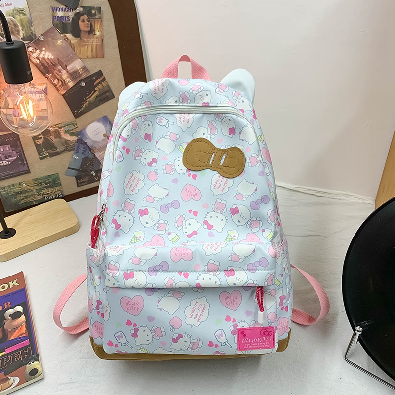 High appearance level Japanese-style campus backpack, sweet schoolbag, cute and trendy bow ears, current large-capacity backpack details Picture