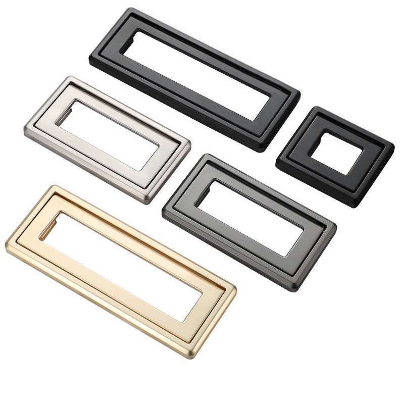 Hidden handles for wardrobe drawers, built-in, flat, invisible, slot-free, gold-black, mid-Nordic style cabinet door handles Item Picture
