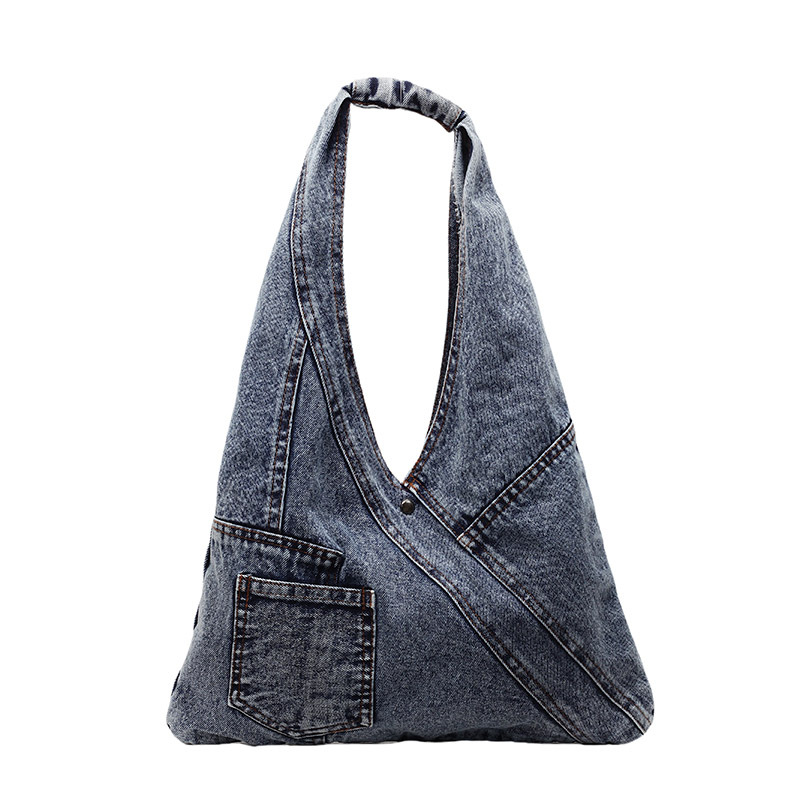 2025 New washed denim bag, underarm single-shoulder bag, large-capacity lazy tote bag, handbag, versatile bag, cross-border Item Picture