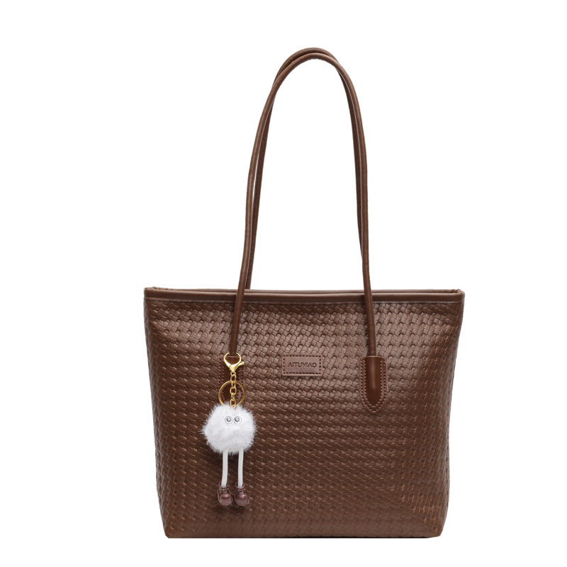 Large-capacity women's 2025 new Spring and Autumn high-end single-shoulder bag, retro college student commuting tote bag Item Picture