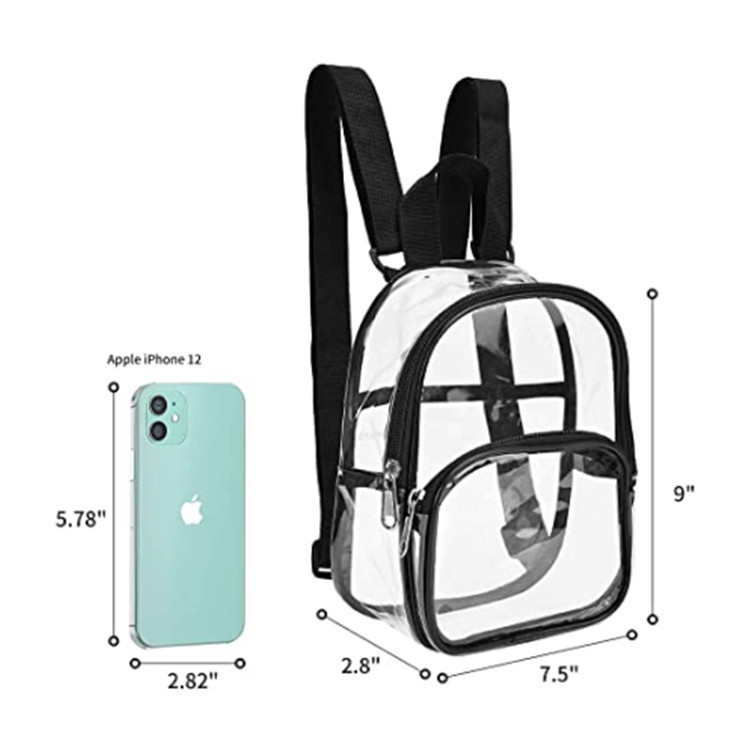 Cross-border Amazon multi-color mini transparent backpack, outdoor sports backpack, unisexual handbag details Picture