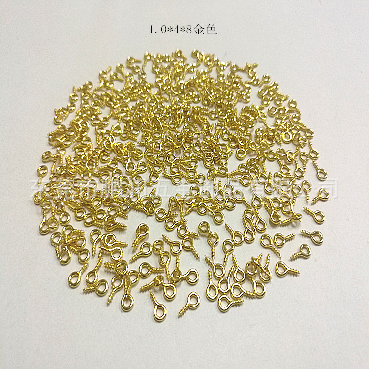 Metal iron nickel-plated sheep eye closed sheep eye ring screw 9-shaped hook hardware diy jewelry self-tapping sheep eye nail details Picture