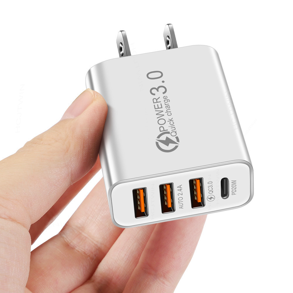 Cross-border wholesale of 2A 3USB+PD Type-c mobile phone charger multi-interface travel charging head details Picture