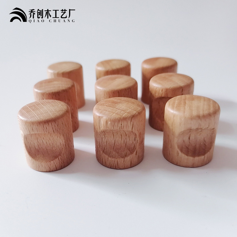 Modern and simple beech wood furniture, drawer wooden handles, wooden bedside table, coffee table, TV cabinet door single-hole handles details Picture