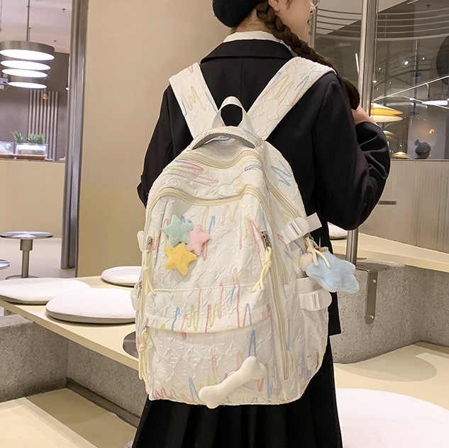 Schoolbag for junior high school girls, high appearance level, ins style, high school and primary school students, large capacity backpack for grades three to six full figure