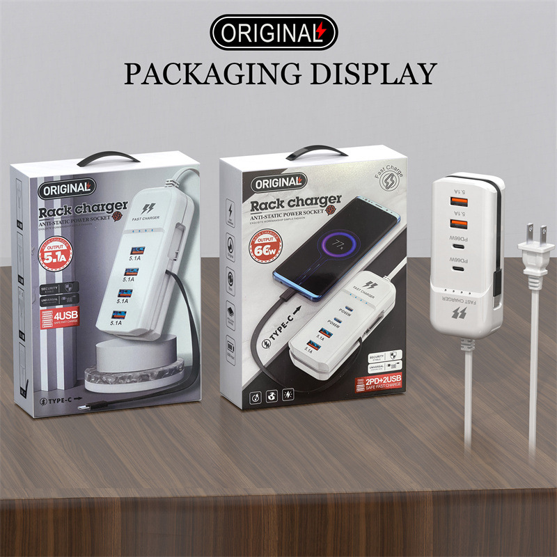 The new mobile phone charger pd+usb multi-port head power strip is suitable for Apple and Android 3.1a socket type-c Application Scenario