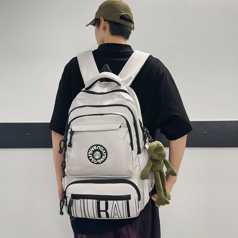 Male schoolbag, Korean version of high school Central dormitory ulzzang, large-capacity ins trendy backpack for college students, couple computer backpack details Picture
