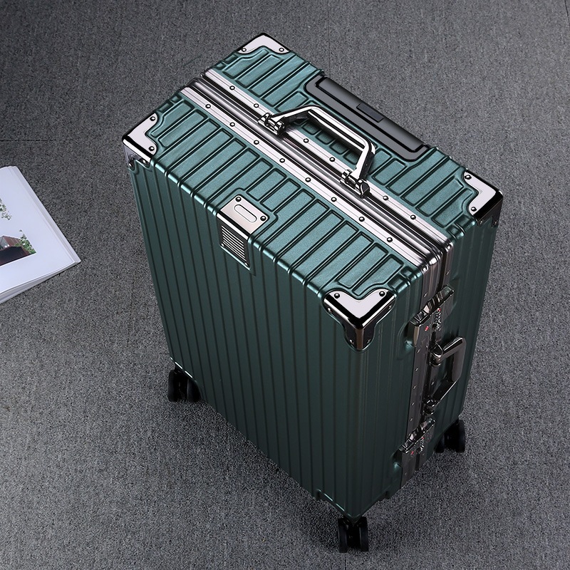 Aluminum frame luggage, 20-inch carry-on suitcase, leisure travel suitcase, 26-inch large-capacity student swivel wheel silent handle suitcase full figure