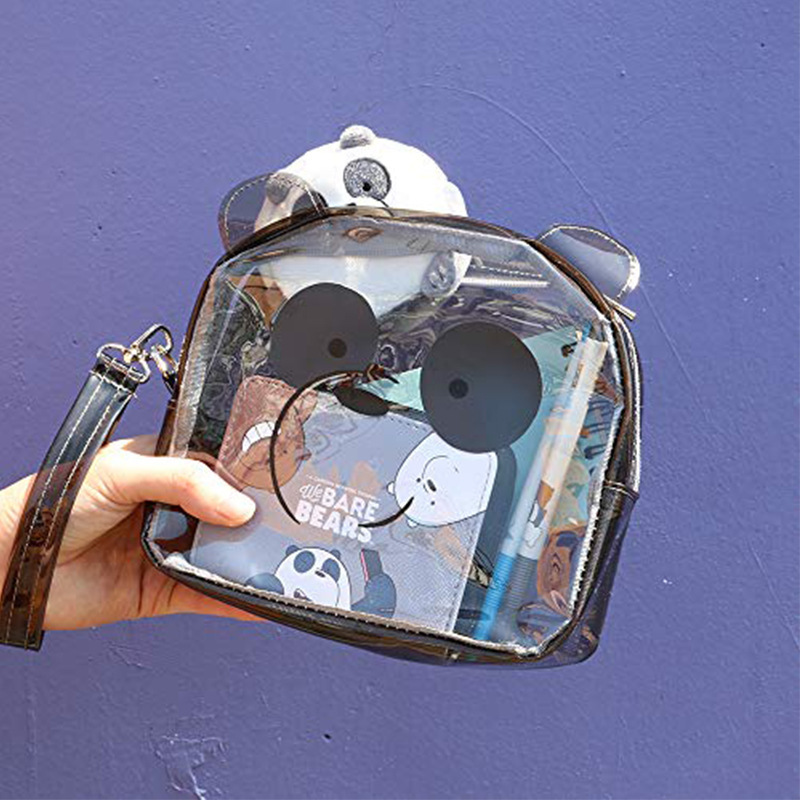 Amazon cross-border PVC transparent cosmetic bag, large-capacity portable storage, cartoon cute hand-held toiletry bag full figure