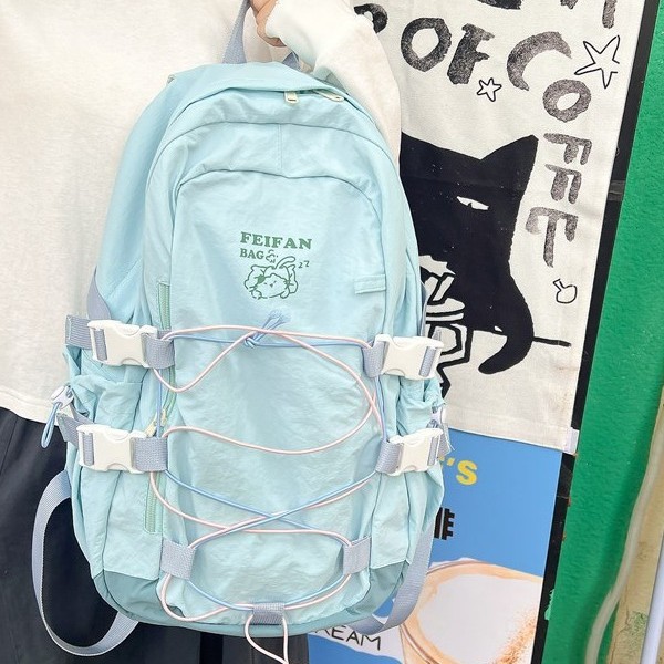 Backpack for girls 2024, large capacity, casual and versatile, Korean version student school bag, junior high school and senior high school travel backpack Specification drawing