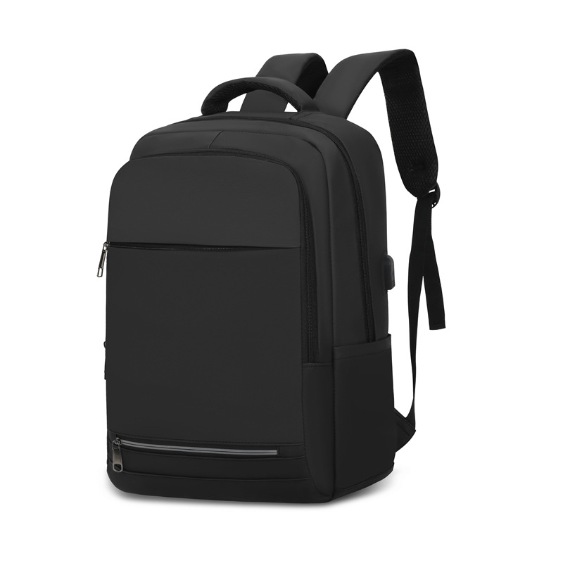 Casual solid-color business trip large-capacity backpack, new men's laptop bag, college student schoolbag Item Picture