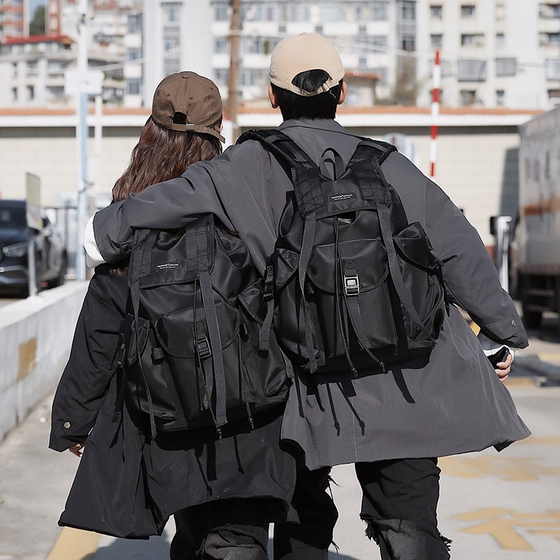 Casual street fashion brand backpacks, men's large-capacity schoolbags, women's college student backpacks, computer bags, drawstring travel bags full figure