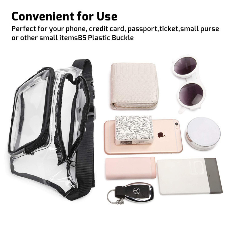 Cross-border transparent PVC sports waist bag, large-capacity waterproof outdoor running bag, rafting, fitness and travel processing and customization details Picture