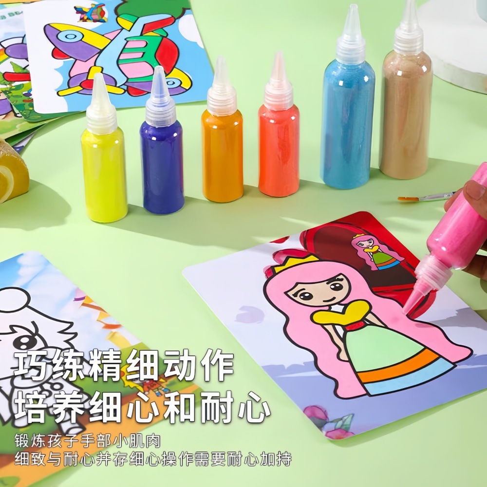 Bottled colored sand painting fine sand dyed color sand, children's colored sand, non-color-changing sand painting art materials are abundant and diverse Application Scenario