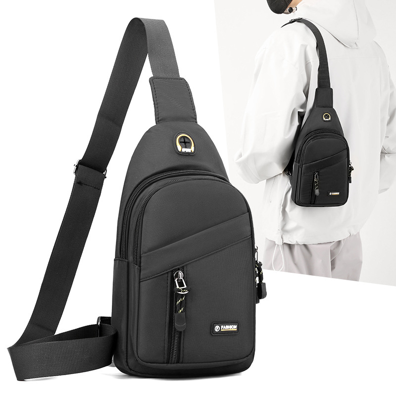 New fashionable and casual chest bag for men, water-resistant crossbody bag, large-capacity, high-end multi-layer backpack for outdoor travel full figure