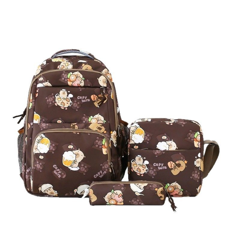 New nylon cute Capibara backpack for primary school students, Korean casual, lightweight and versatile schoolbag wholesale Item Picture