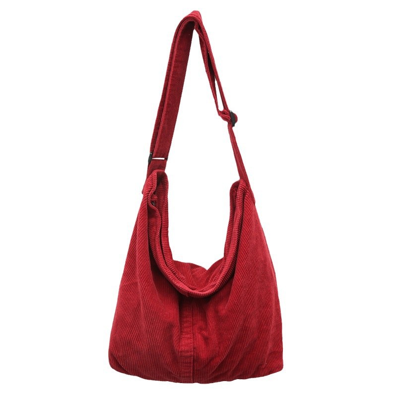 2024 New casual large-capacity corduroy bag, casual and laid-back style bag, unisex crossbody bag, class bag Item Picture