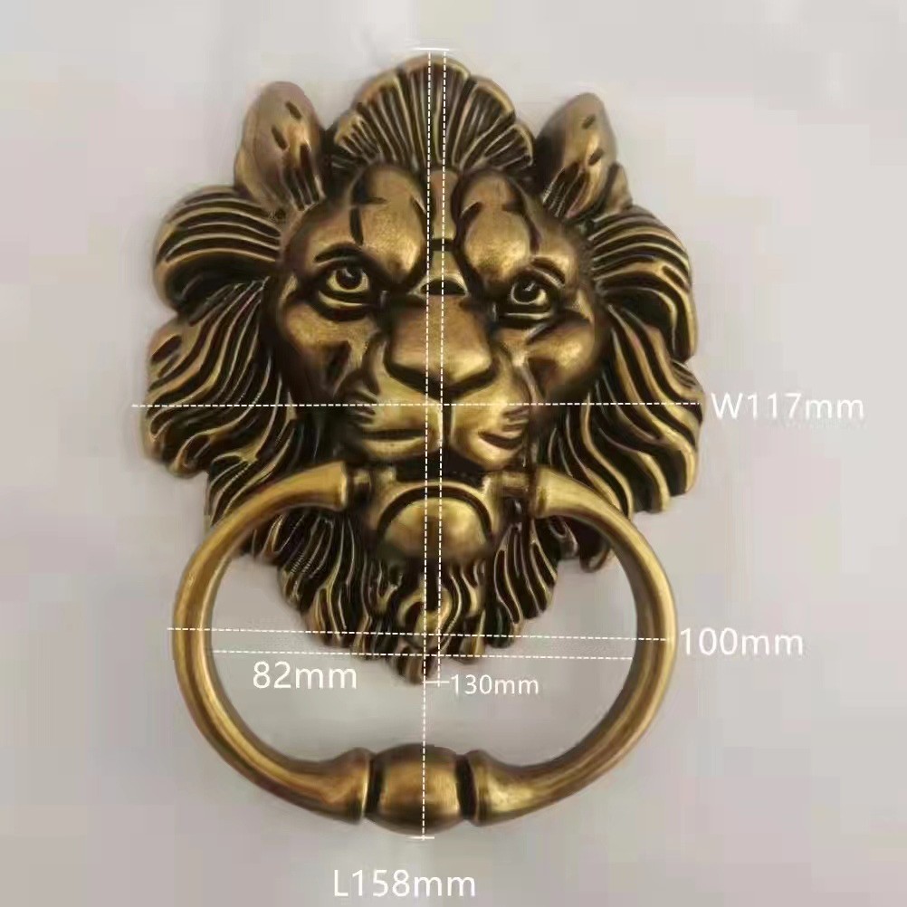 Wholesale zinc alloy lion head pull rings, sofa and chair pull rings, door handles, furniture hardware accessories from the original manufacturer Specification drawing