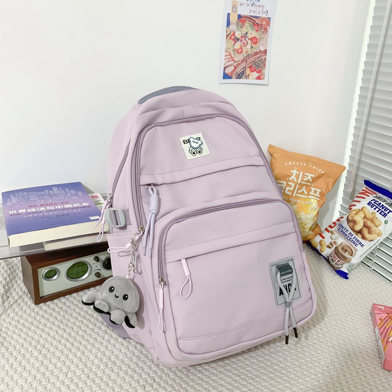 New fashionable and casual large-capacity schoolbag for girls, Korean-style artistic backpack for junior and senior high school students, high appearance level backpack trend details Picture