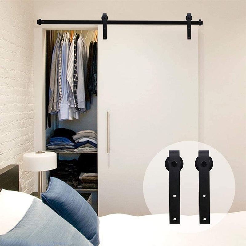 Amazon cross-border American sliding barn door track, hanging rail, carbon steel guide rail, retro sliding door, wooden door, household sliding rail Application Scenario