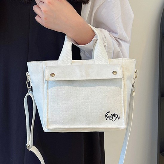 New canvas bags, crossbody chanel-style single-shoulder bags, hand-held tote bags, and Korean-style ethnic sporty and fashionable commuting bags Specification drawing