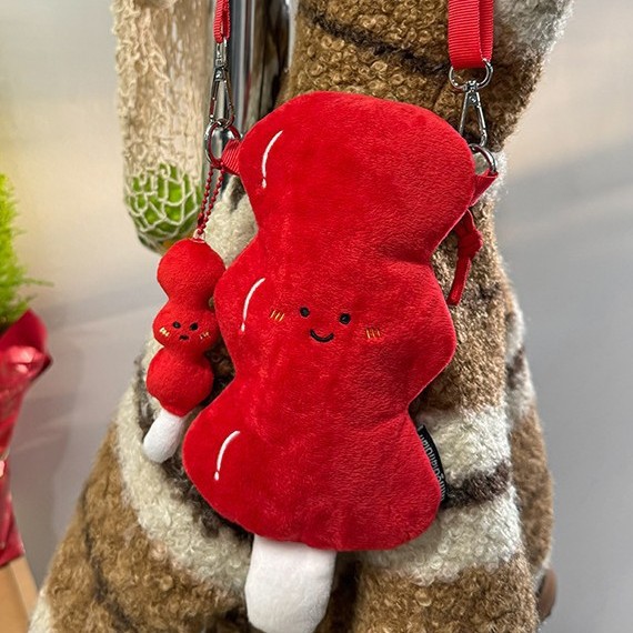 A niche and cute plush sugar-coated haws single-shoulder bag, Korean-style embroidery, Japanese-style trendy ins crossbody bag, small crossbody bag details Picture