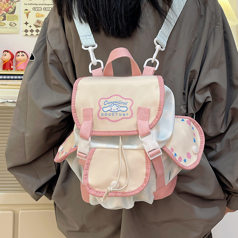 The new Korean donut big ear collaboration backpack, primary school schoolbag, girls' crossbody bag, and mini bag of cinnamon dog Specification drawing
