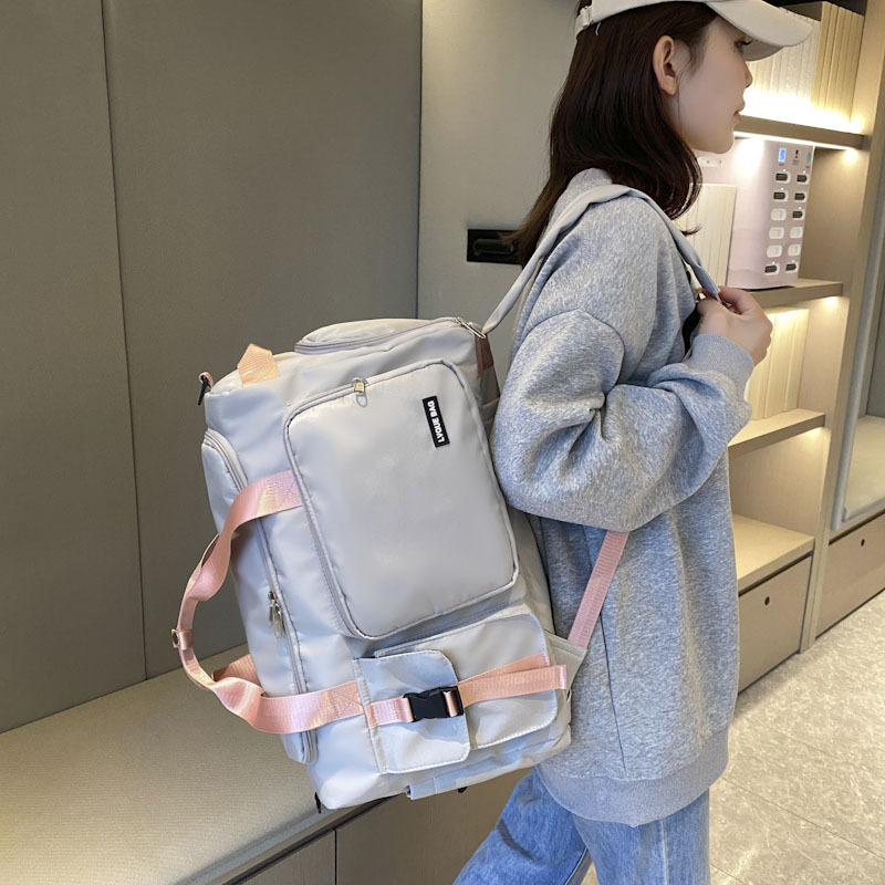 Travel bag, large-capacity women's sports training and fitness bag, multi-functional dual-purpose hand and shoulder backpack, short-distance luggage bag Specification drawing